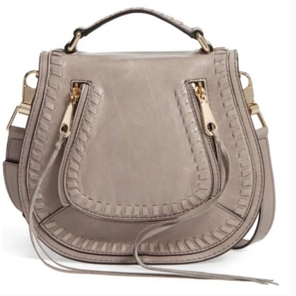 Rebecca Minkoff Vanity Saddle Bag Leather Bag Shoulder Crossbody Handle Western - Picture 1 of 16
